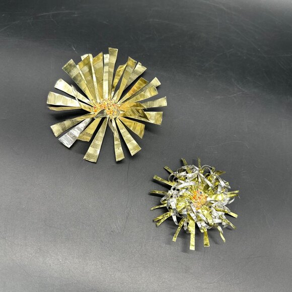 Vintage Atomic Starburst Christmas Ornaments Aluminum Handmade Mid Century Mod - Picture 1 of 10